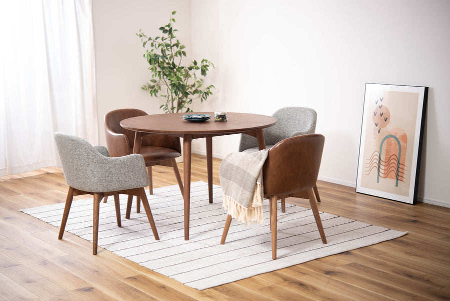 Carameli Round Dining Table, Brown