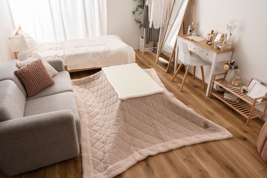 Cat-leg kotatsu, rectangular, white