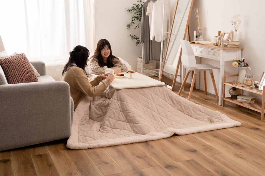 Cat-leg kotatsu, rectangular, white