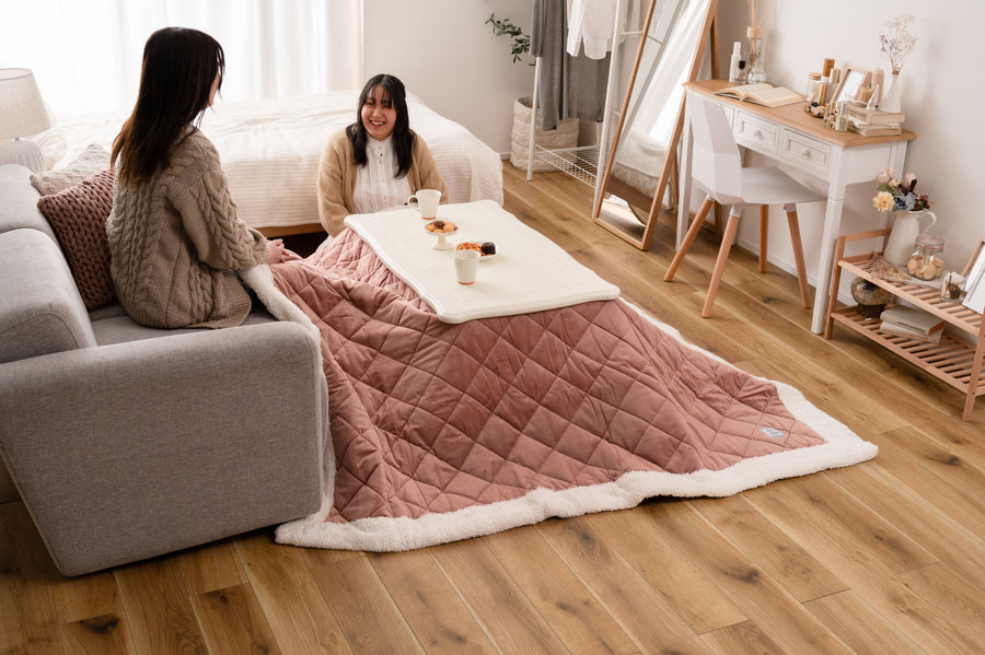 Cat-leg kotatsu, rectangular, white