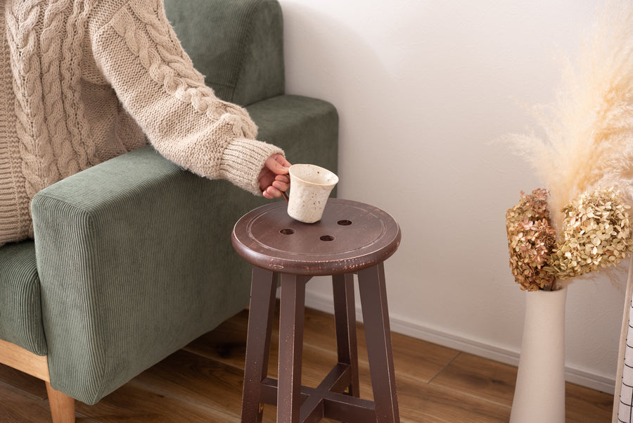 Bottone Stool Brown