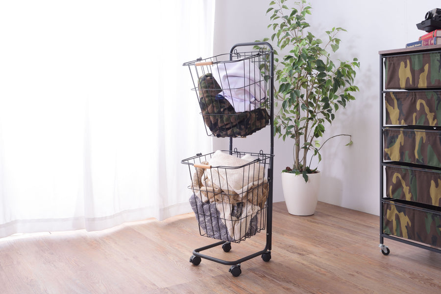 バスケットワゴン ブラック