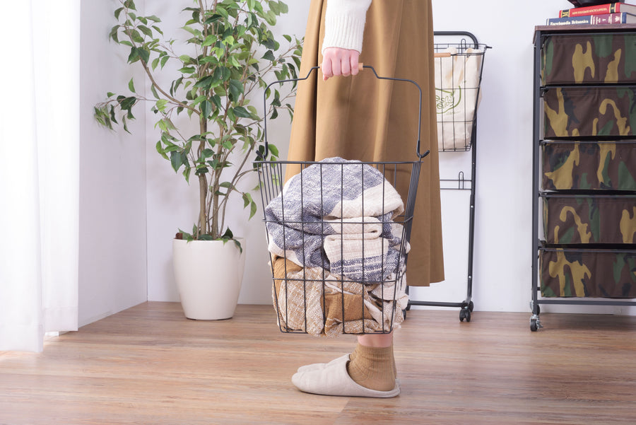 バスケットワゴン ブラック