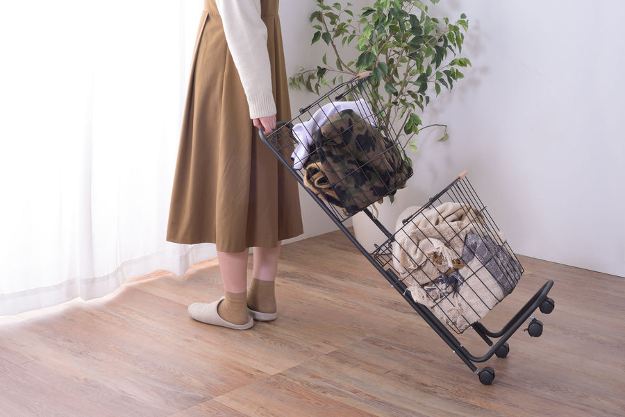 バスケットワゴン ブラック