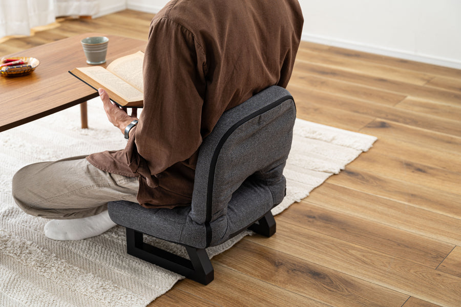 背もたれ付正座椅子 グレー