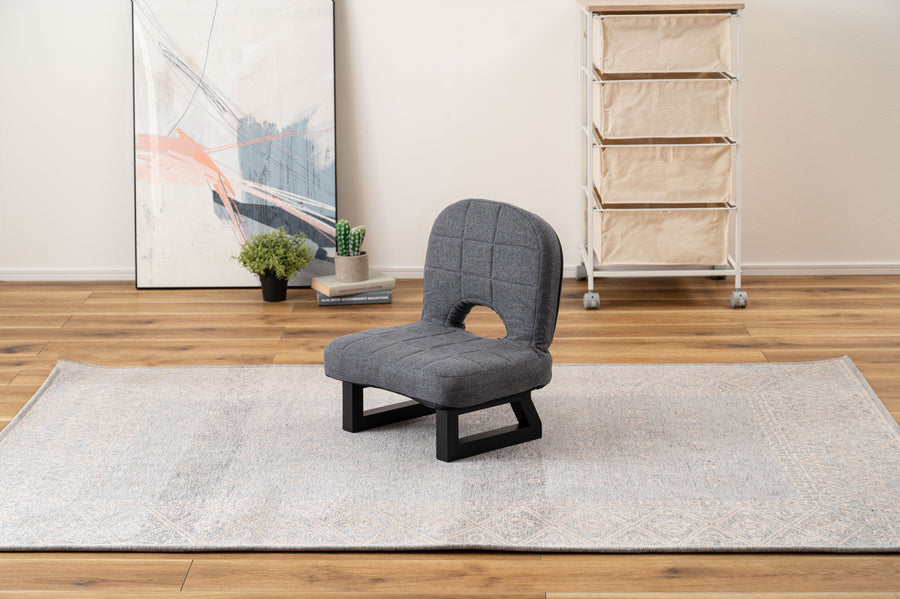 背もたれ付正座椅子 グレー