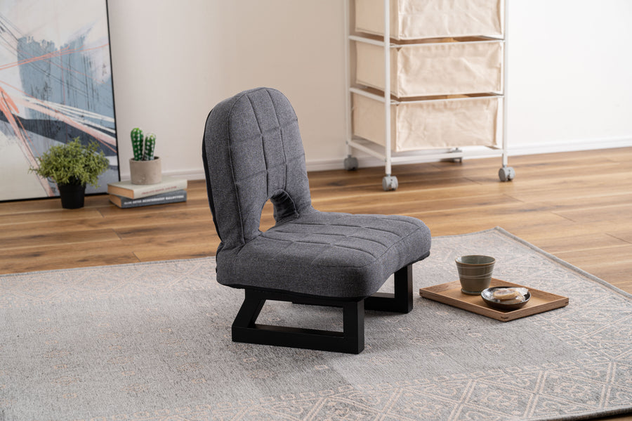 背もたれ付正座椅子 グレー