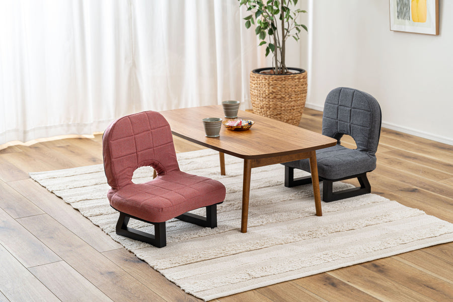 背もたれ付正座椅子 グレー