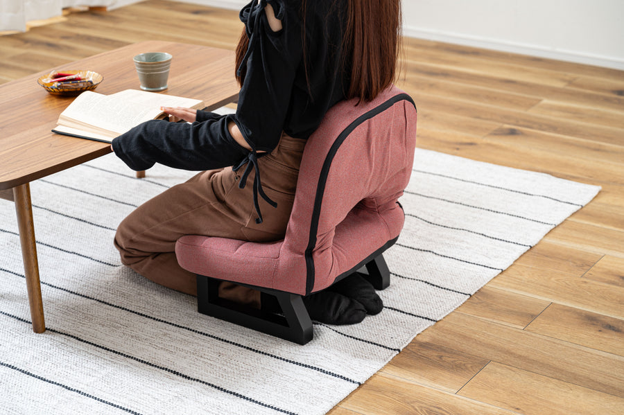 背もたれ付正座椅子 レッド