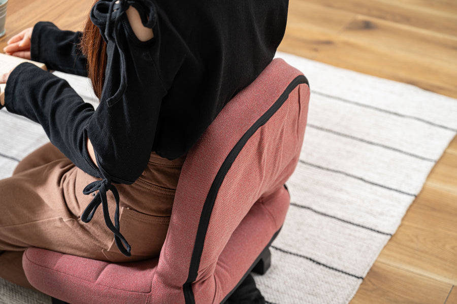 背もたれ付正座椅子 レッド