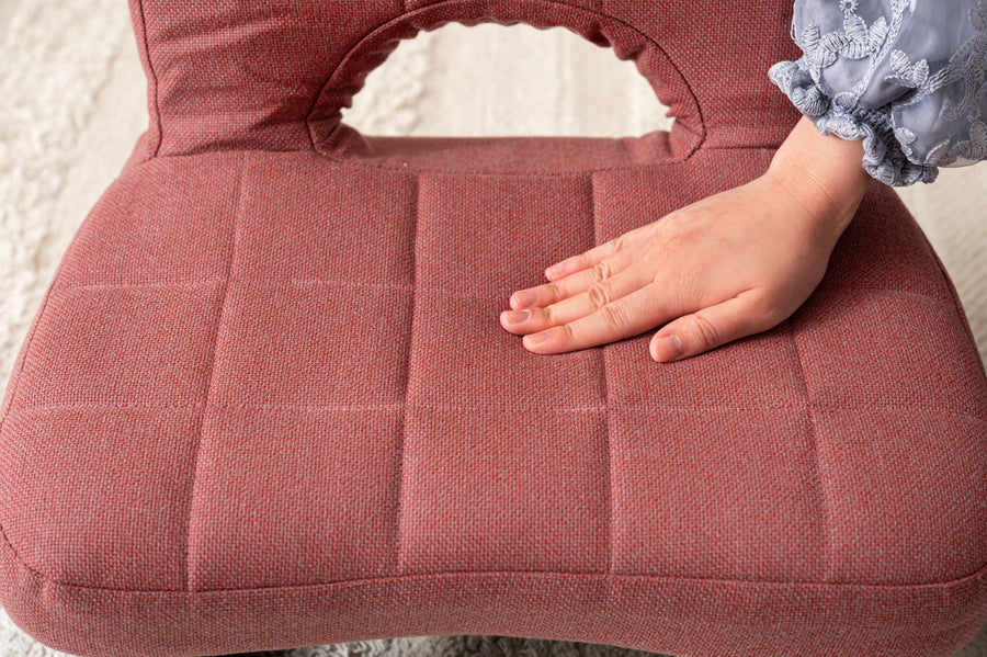 背もたれ付正座椅子 レッド