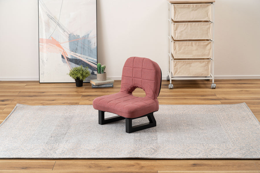 背もたれ付正座椅子 レッド