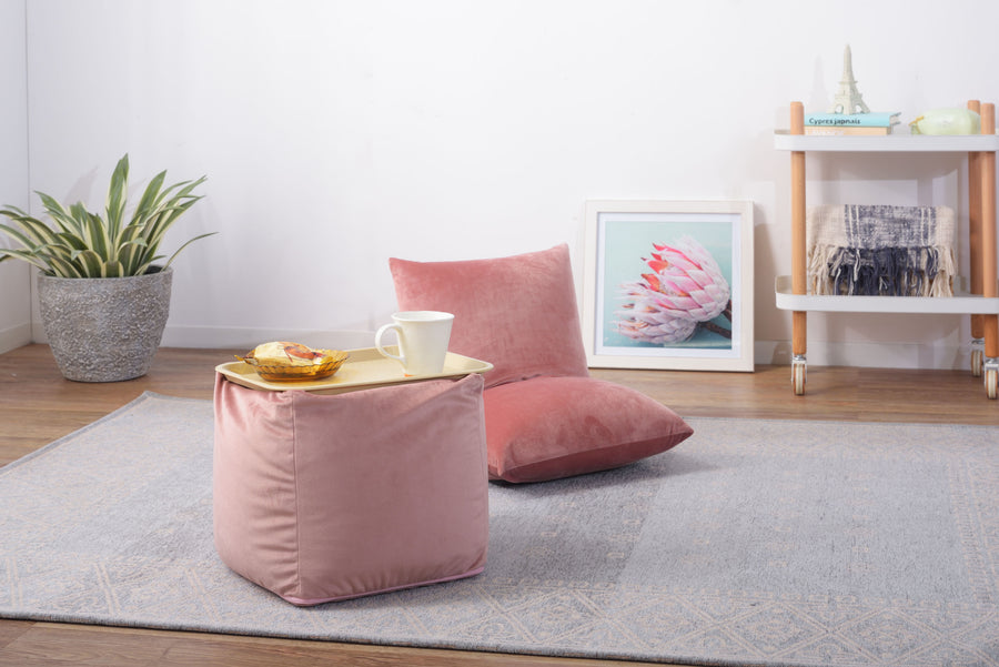 ミニビーズクッション シャンパンピンク