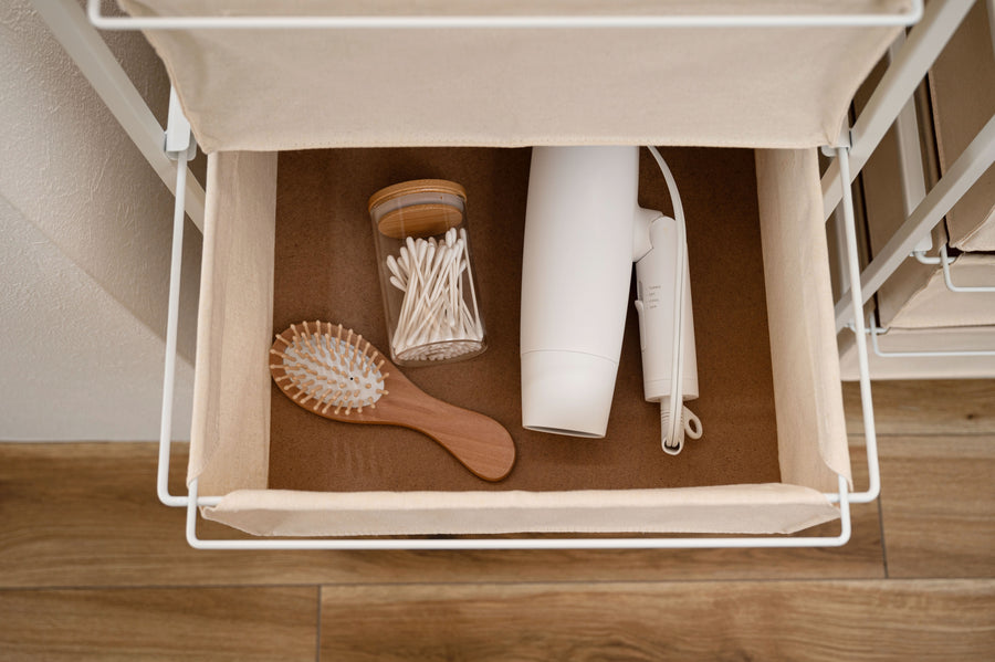 キャンバスチェスト 4段 ホワイト