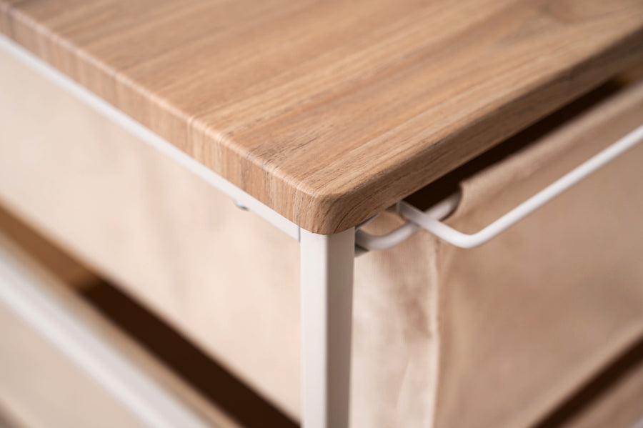 キャンバスチェスト 4段 ホワイト