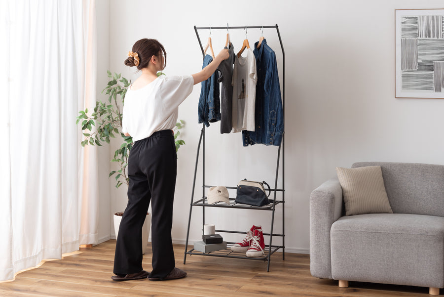 Folding hanger rack, dark grey