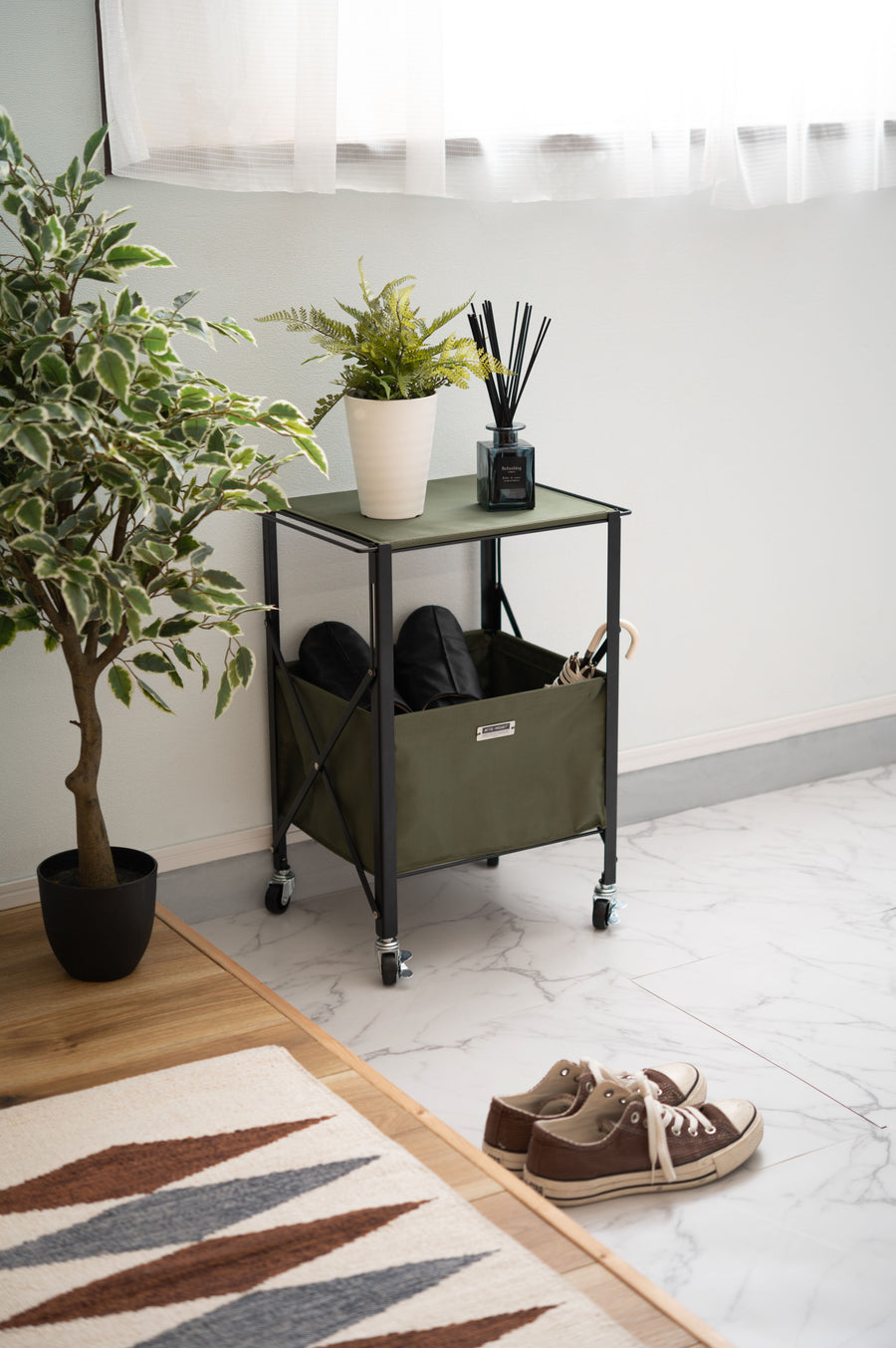 Folding Table Wagon Green