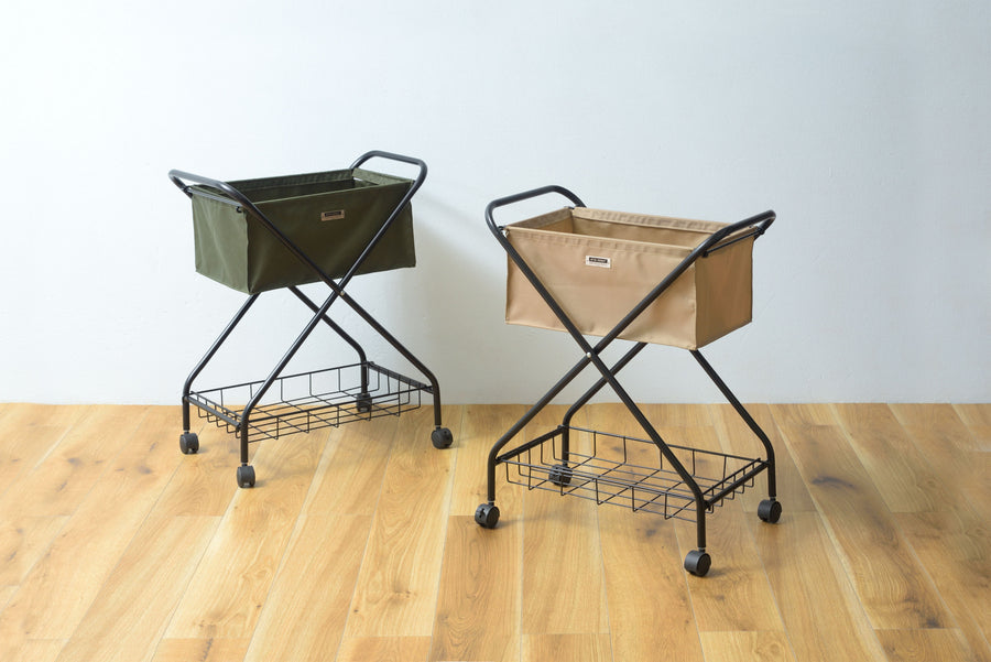 Folding basket wagon green