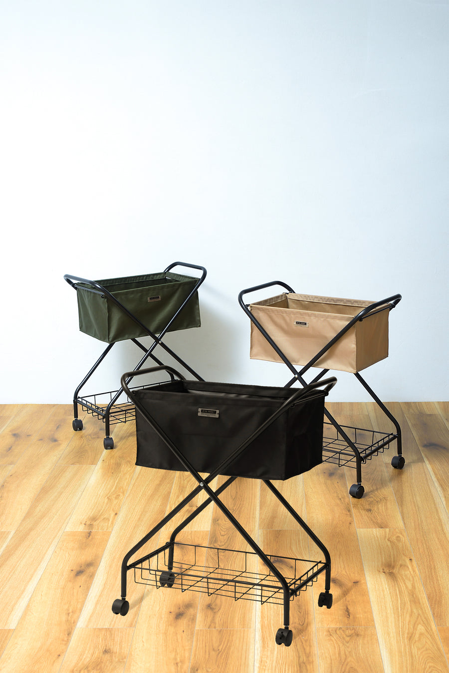 Folding basket wagon green