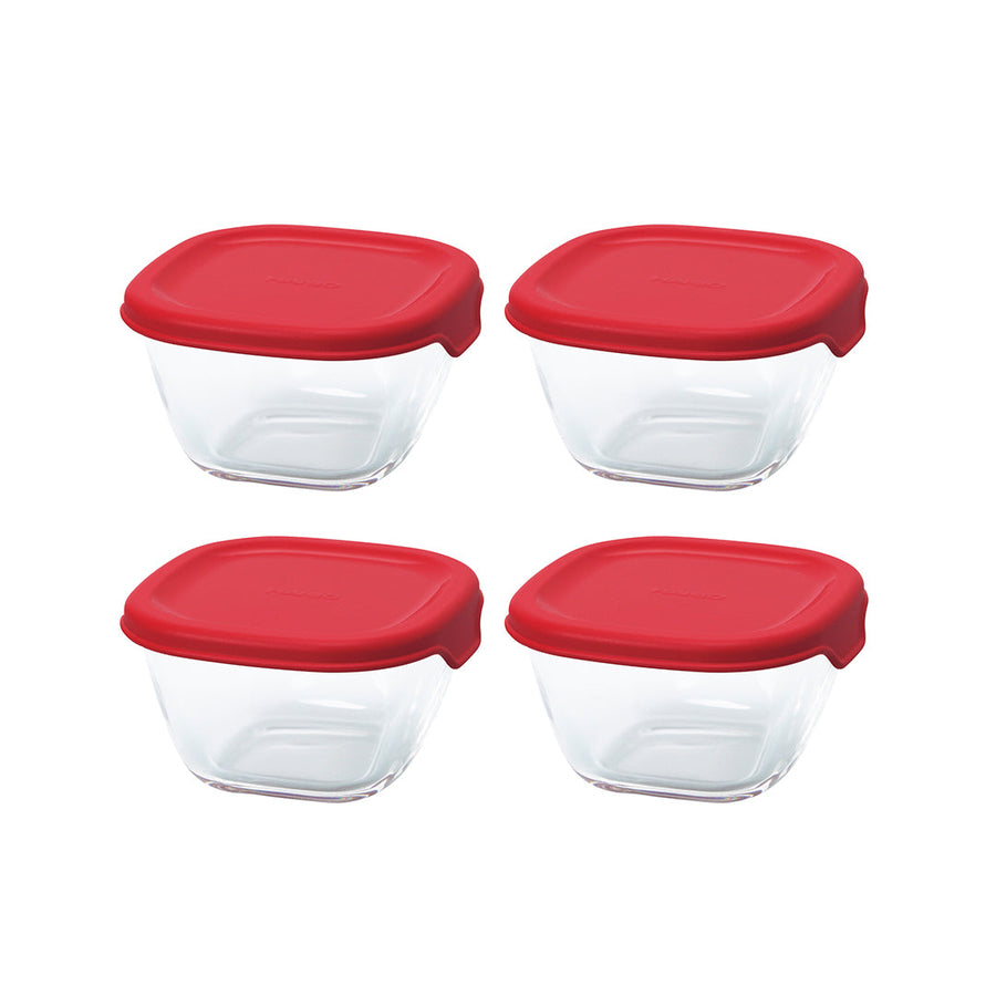 Heat-resistant mini square bowls, set of 4