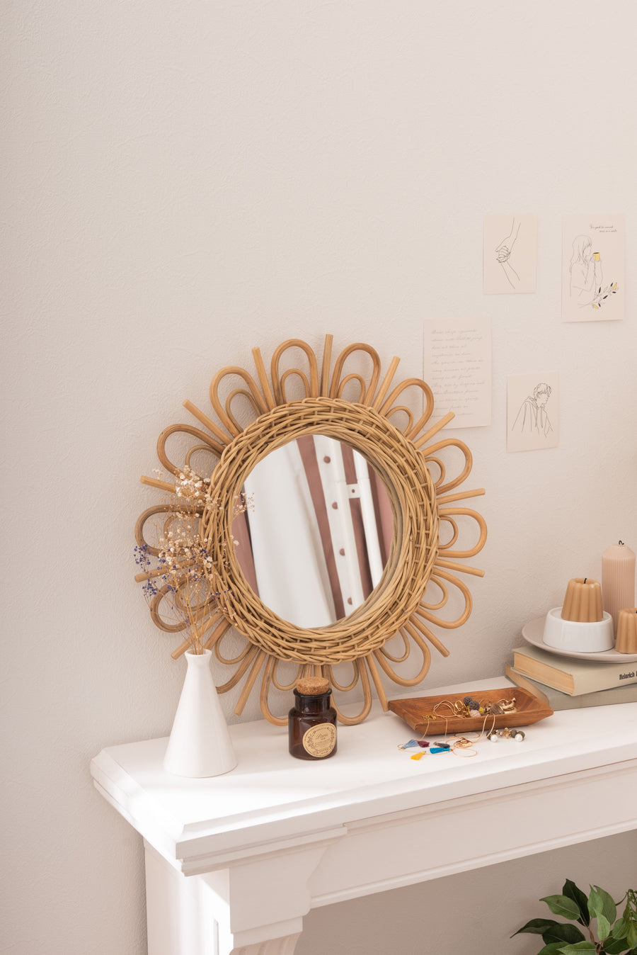 Rattan Mirror