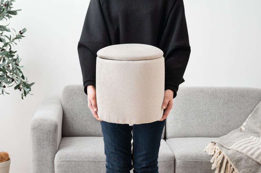 ラウンド収納スツール ベージュ