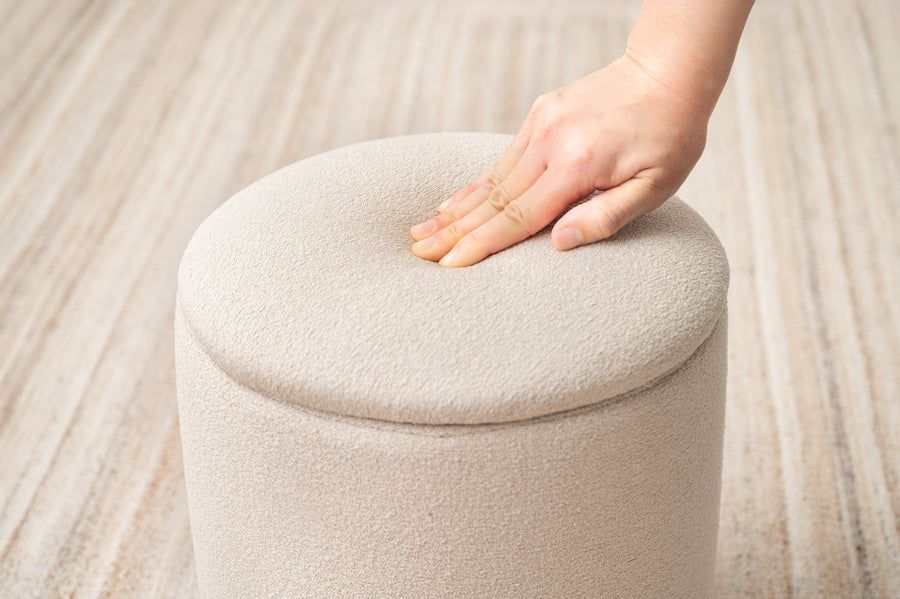 ラウンド収納スツール ベージュ