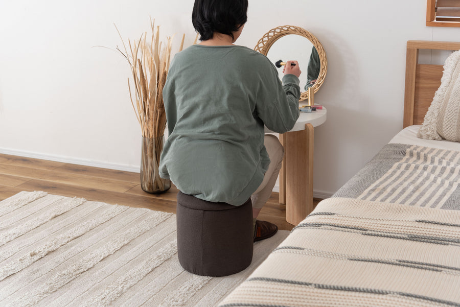 ラウンド収納スツール チャコールグレー