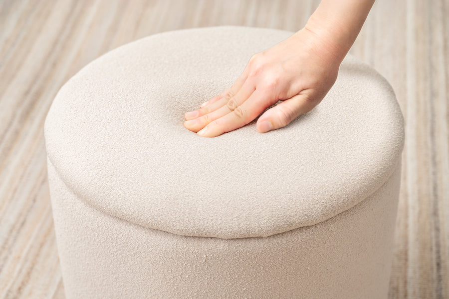 ラウンド収納スツール ベージュ