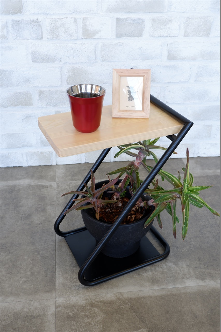 Iron Leg Side Table Low Black