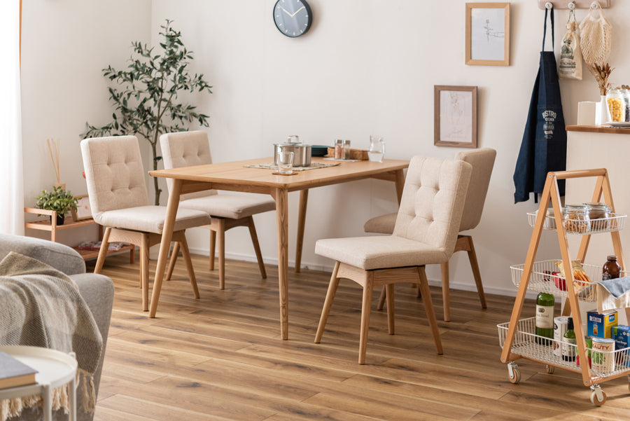 Swivel dining chair, ivory