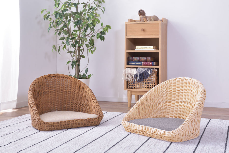 ラタン フロアチェア ブラウン