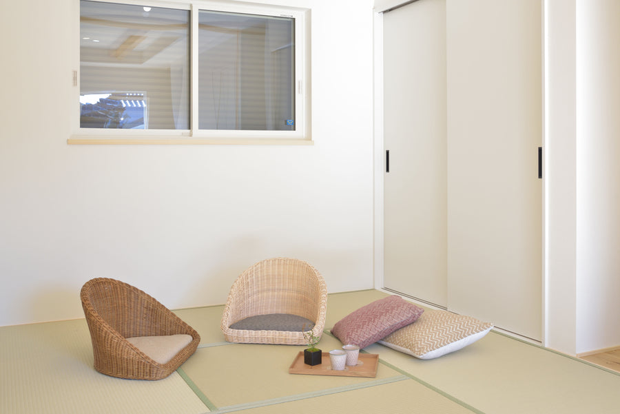 ラタン フロアチェア ブラウン