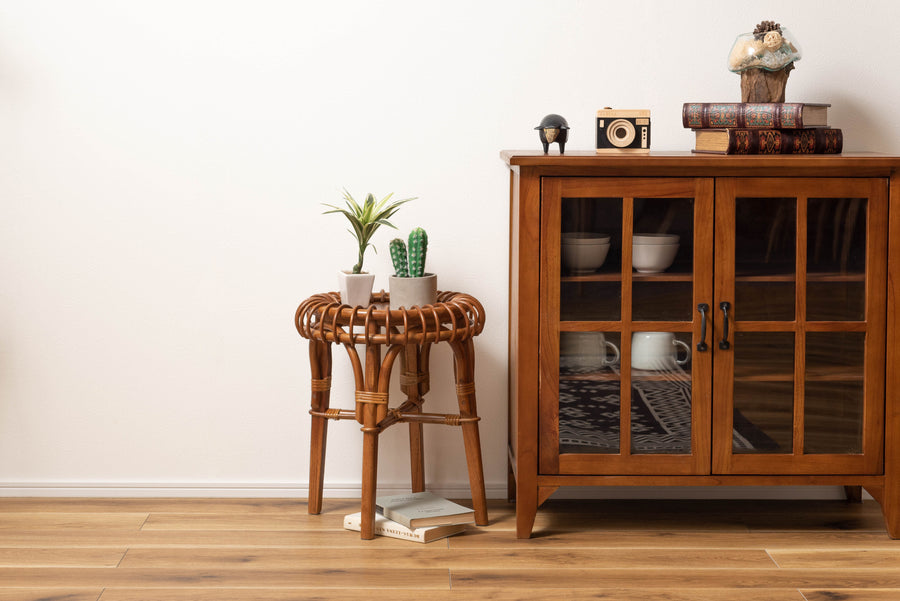 ラタンサイドテーブル ブラウン