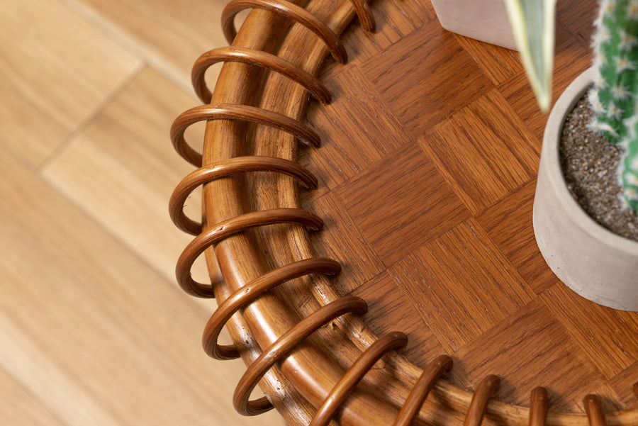 ラタンサイドテーブル ブラウン