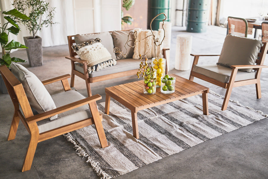 ソファテーブルセット ブラウン