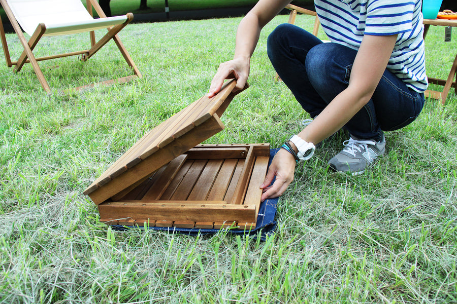 Folding Table, Light Brown