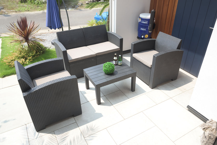 Garden Living 4-piece set, dark grey