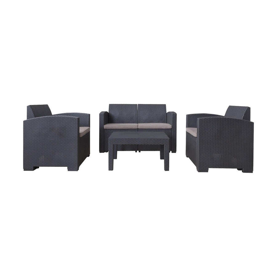 Garden Living 4-piece set, dark grey