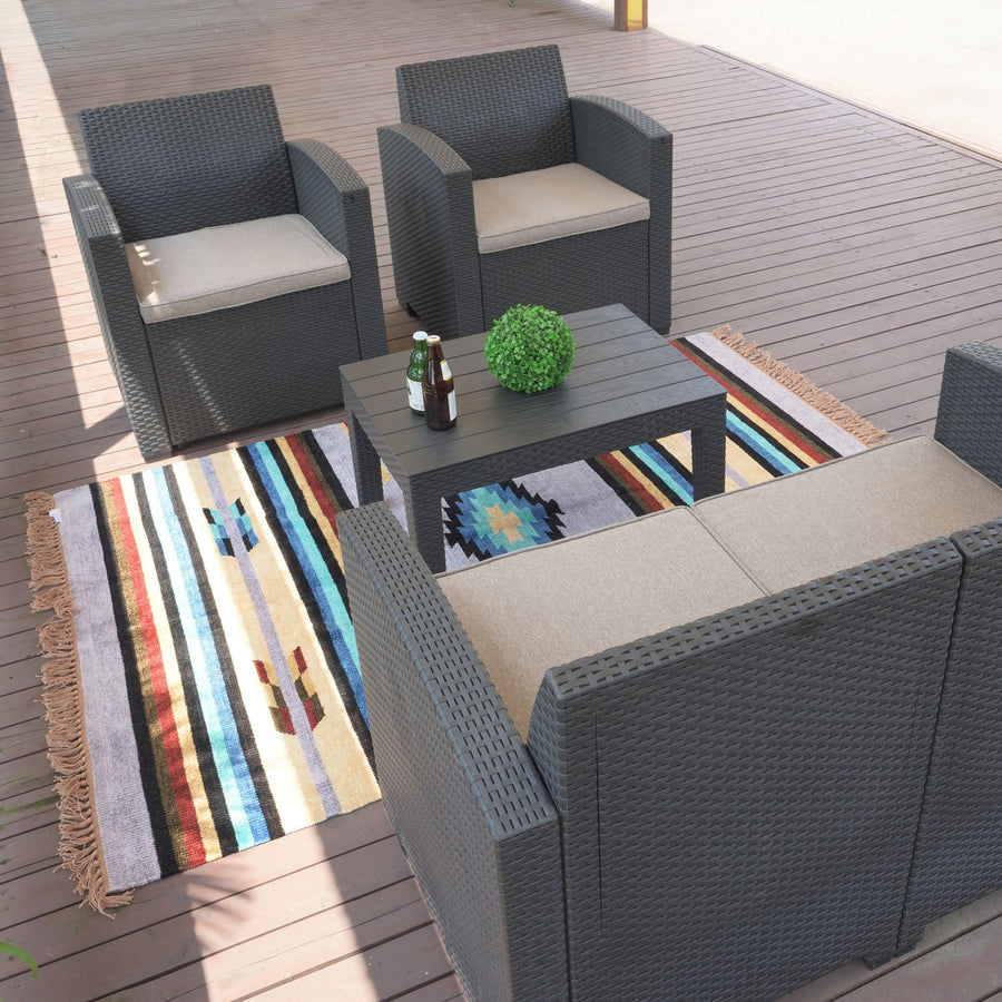 Garden Living 4-piece set, dark grey