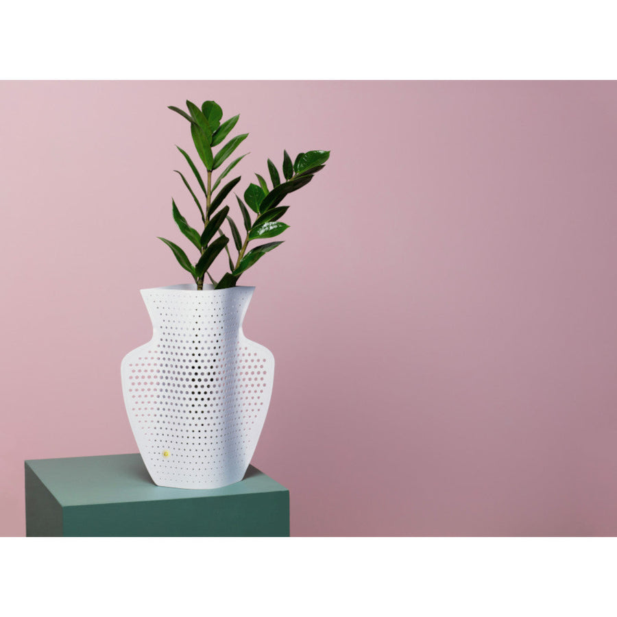 PAPER VASE CYANO (Perforated, White)