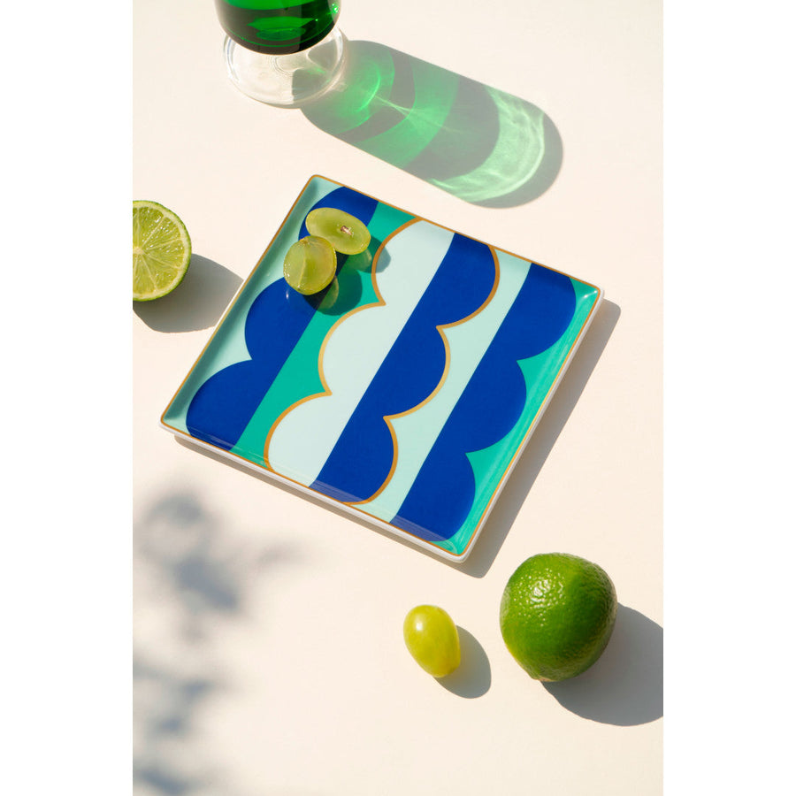 CERAMIC TRAY RIVIERA（WAVE）BLUE