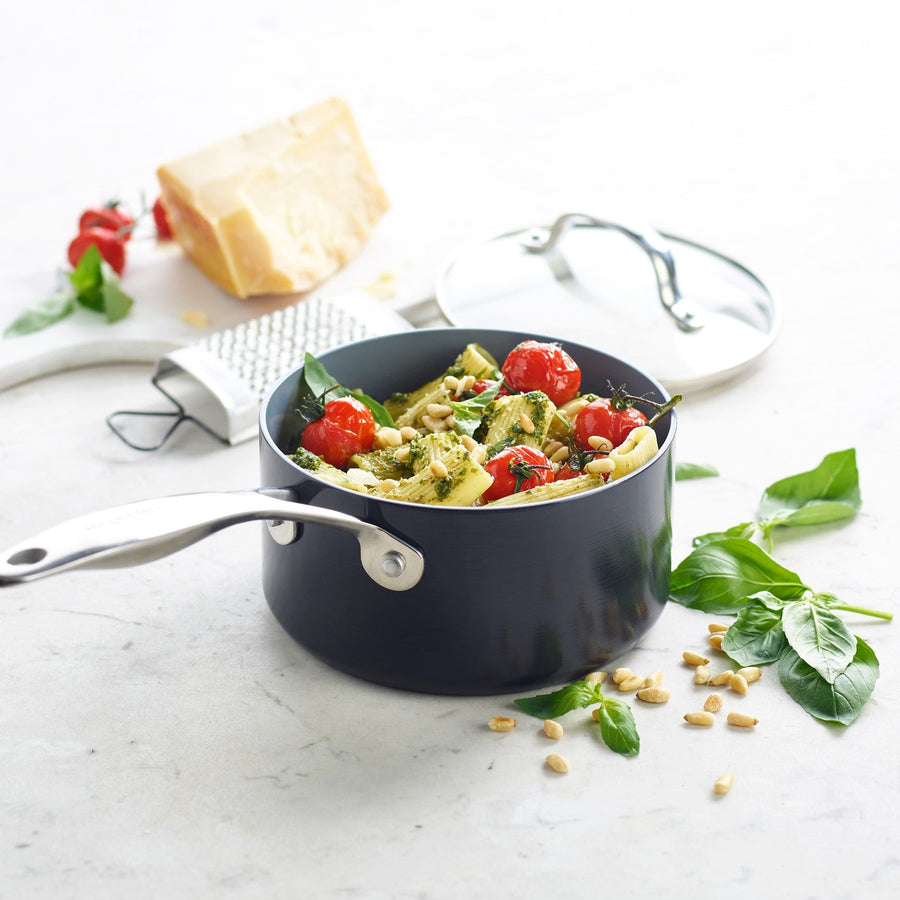 Venice Pro Saucepan (single-handled pot) 18cm with glass lid, suitable for induction and gas stoves