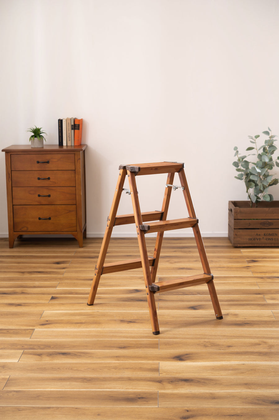 Step stool, 3 steps, brown