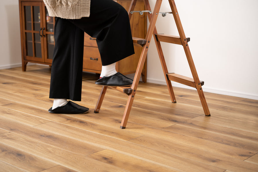 Step stool, 3 steps, brown