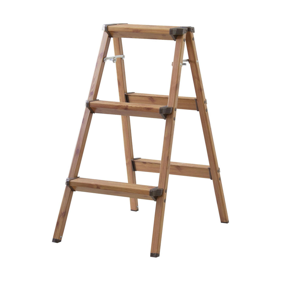 Step stool, 3 steps, brown