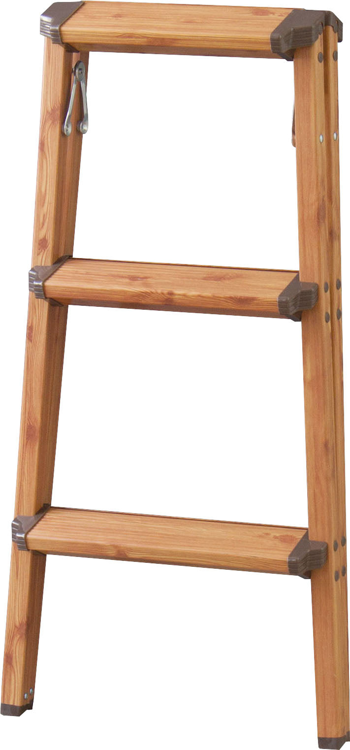 Step stool, 3 steps, brown