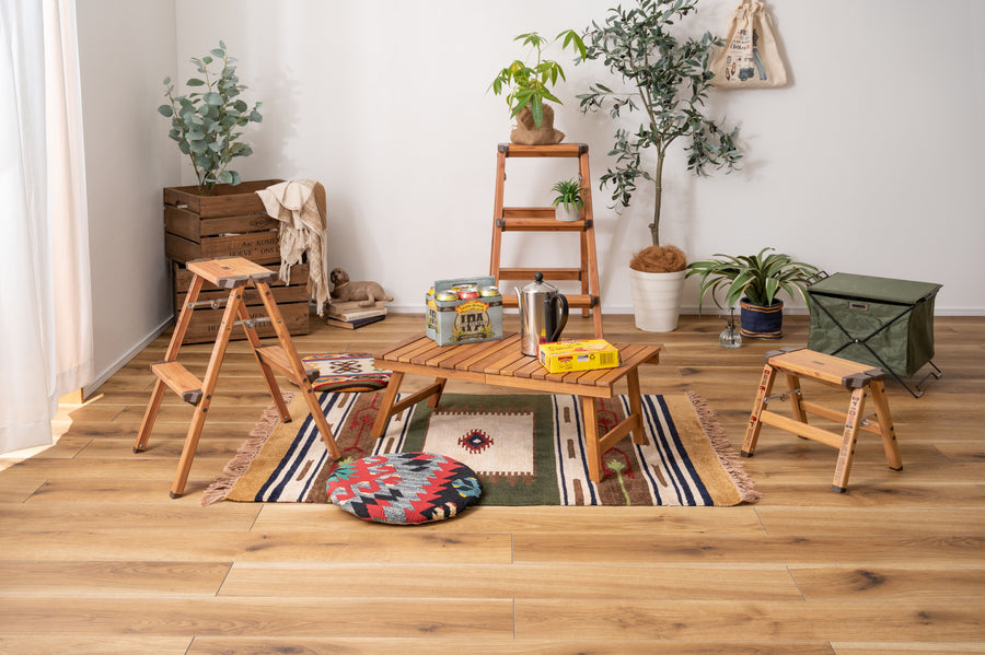 Step stool, 3 steps, brown