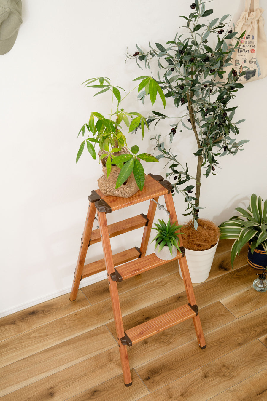 Step stool, 3 steps, brown