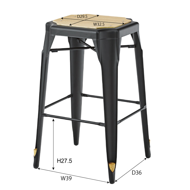 ハイスツール ブラック